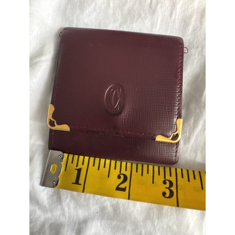 Cartier Must De Cartier Burgundy Leather Coin Purse Wallet Vintage - Picture 6 of 8